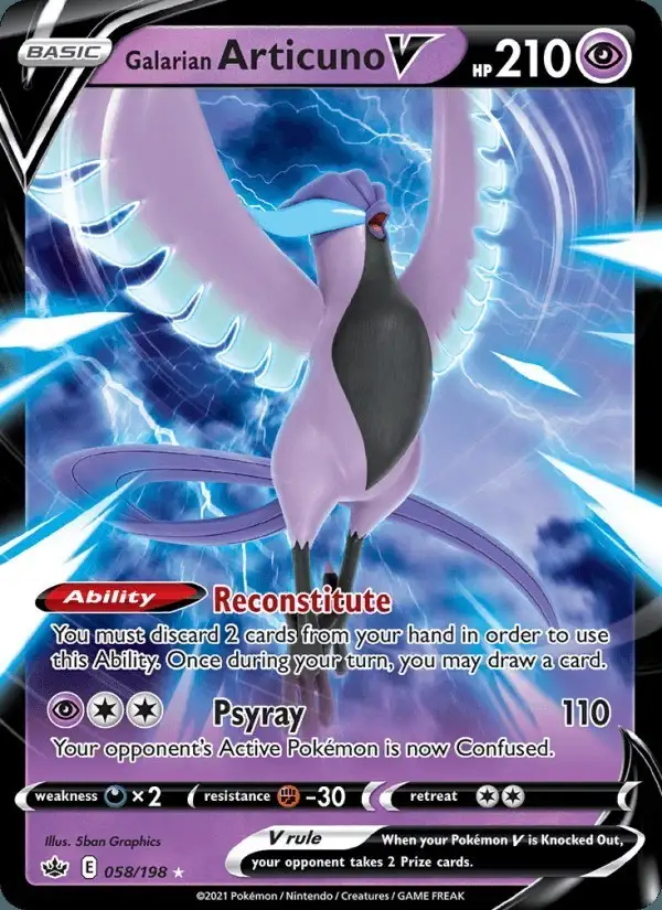 Galarian Articuno V #58 Chilling Reign PSA 10