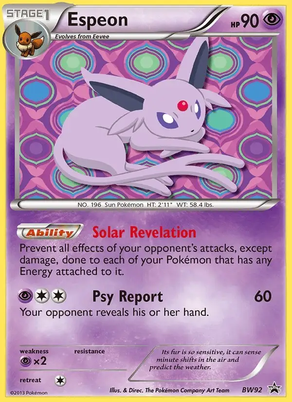 Espeon #BW92 BW Black Star Promos PSA 10