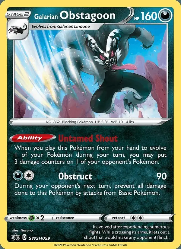 Galarian Obstagoon #SWSH059 SWSH Black Star Promos PSA 10