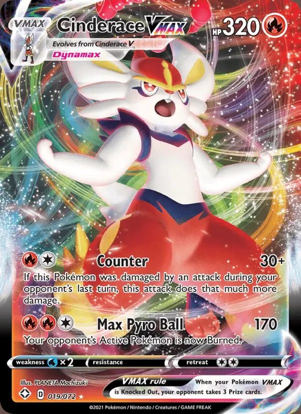 Cinderace VMAX #19 Shining Fates PSA 10