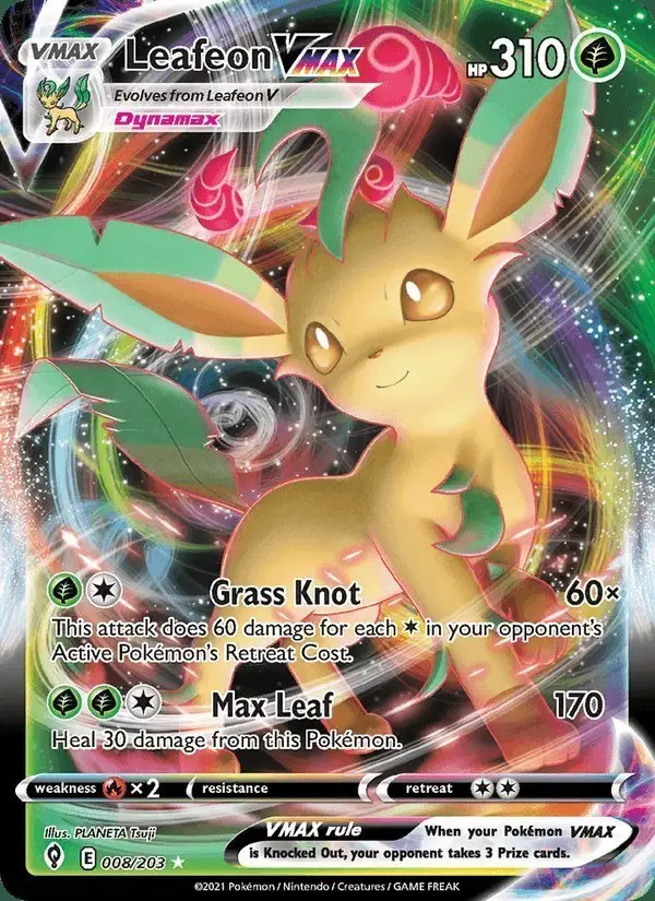 Leafeon VMAX #8 Evolving Skies PSA 10