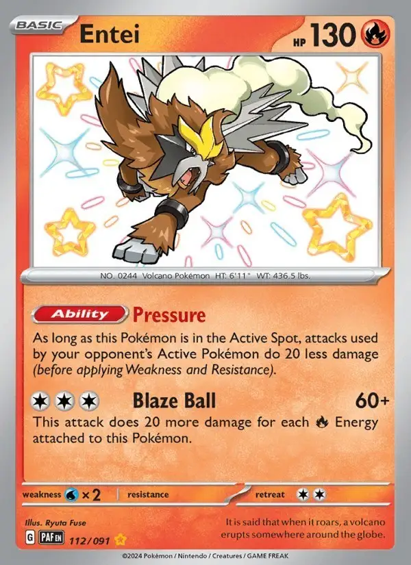 Entei #112 Paldean Fates PSA 10
