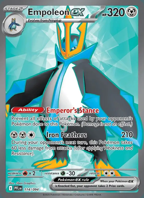 Empoleon ex #114 Phantasmal Flames PSA 10
