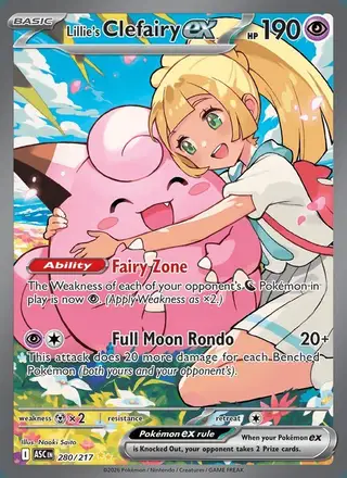 Lillie's Clefairy ex #280 Ascended Heroes PSA 10