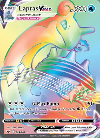 Lapras VMAX #203 Sword & Shield PSA 10