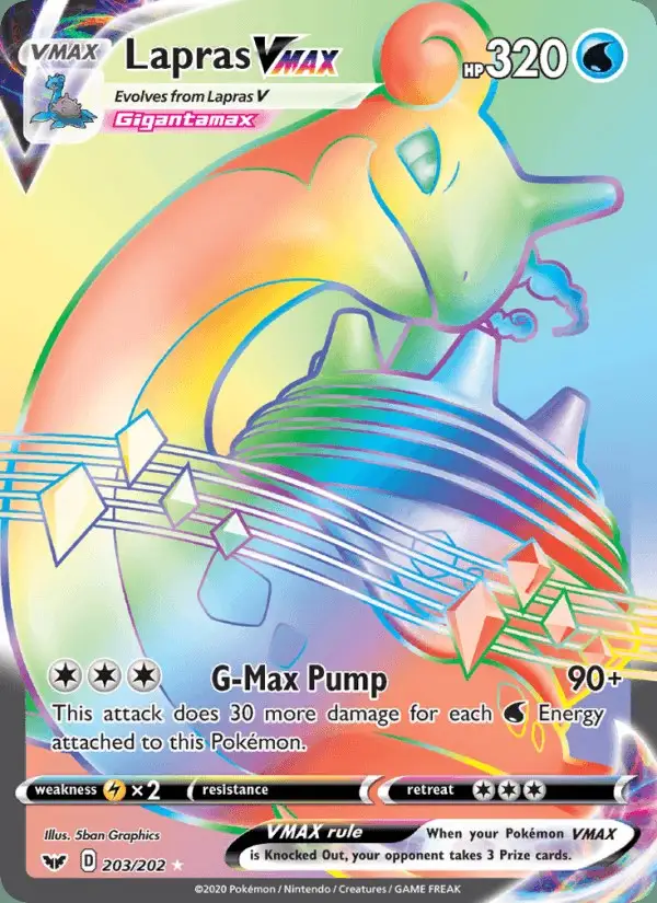 Lapras VMAX #203 Sword & Shield PSA 10