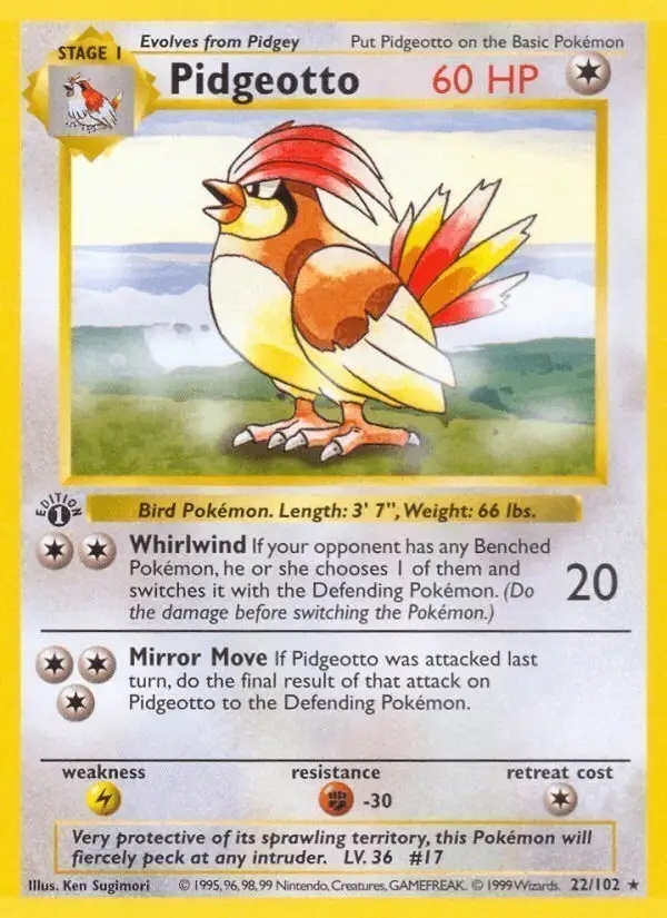Pidgeotto #22 Base Set PSA 10