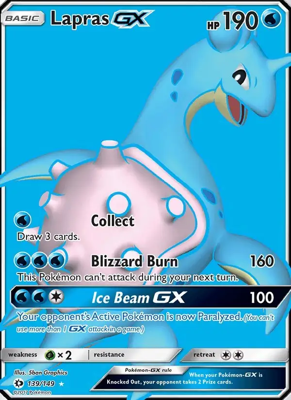 Lapras GX #139 Sun & Moon PSA 10