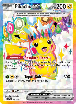 Pikachu ex #219 Surging Sparks PSA 10