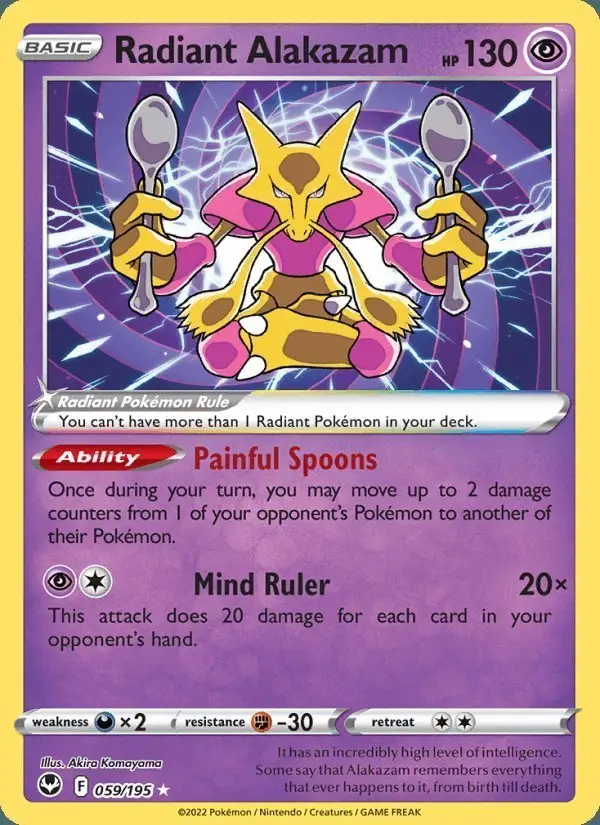 Radiant Alakazam #059 Silver Tempest PSA 10