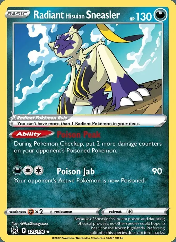 Radiant Hisuian Sneasler #123 Lost Origin PSA 10