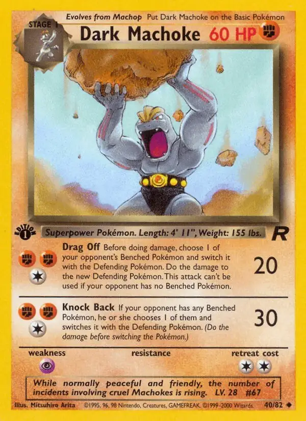 Dark Machoke #40 Team Rocket PSA 10