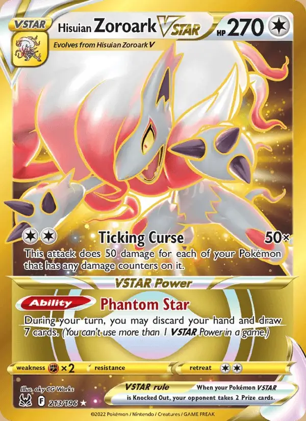 Hisuian Zoroark VSTAR #213 Lost Origin PSA 10