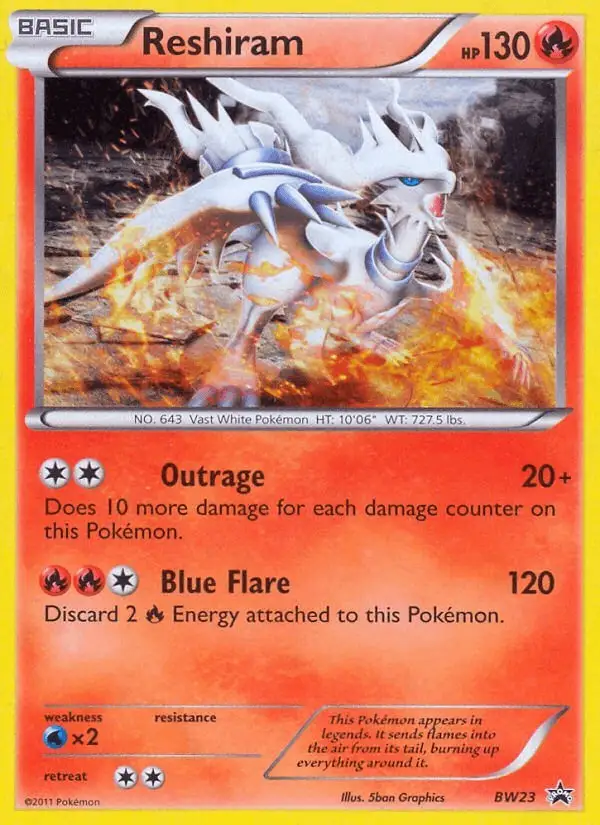 Reshiram #BW23 BW Black Star Promos PSA 10