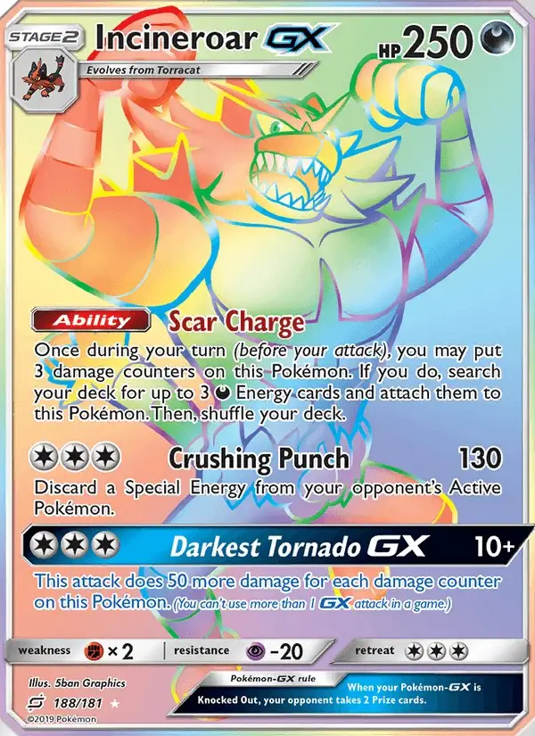 Incineroar GX #188 Team Up PSA 10