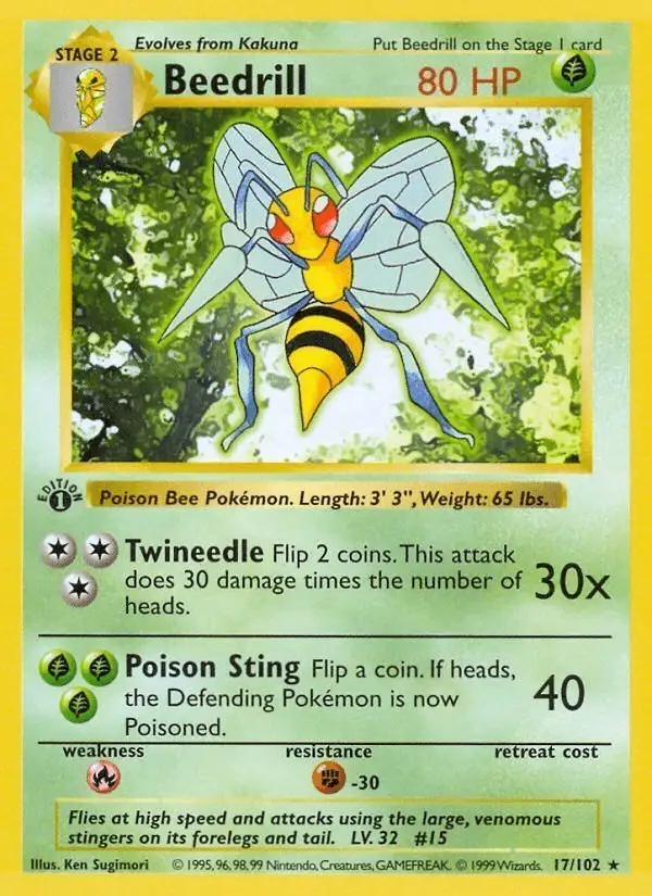 Beedrill #17 Base Set PSA 10