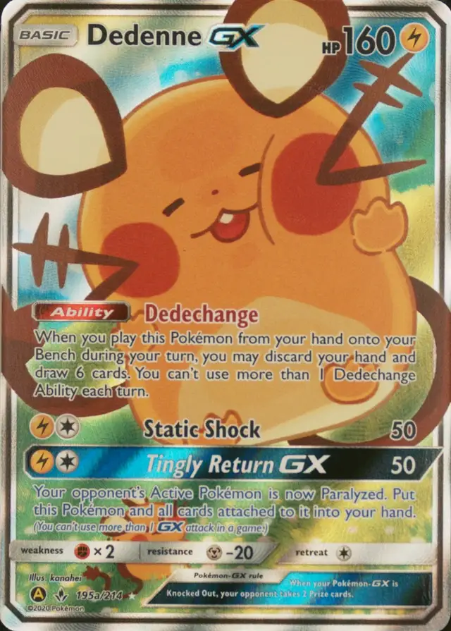 Dedenne GX (Full Art) #195A Unbroken Bonds PSA 10
