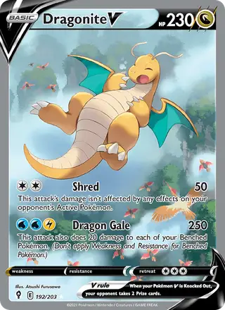 Dragonite V (Full Art) #192 Evolving Skies PSA 10