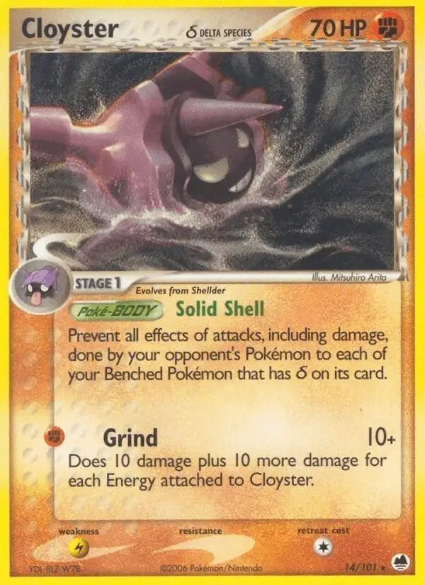 Cloyster δ #14 Dragon Frontiers PSA 10
