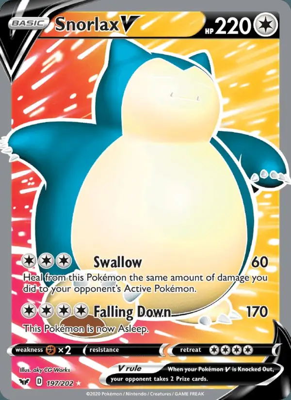 Snorlax V #197 Sword & Shield PSA 10