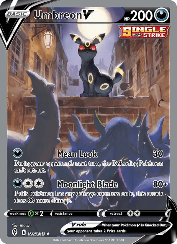 Umbreon V (Full Art) #189 Evolving Skies PSA 10