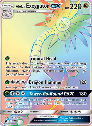 Alolan Exeggutor GX #118 Crimson Invasion PSA 10