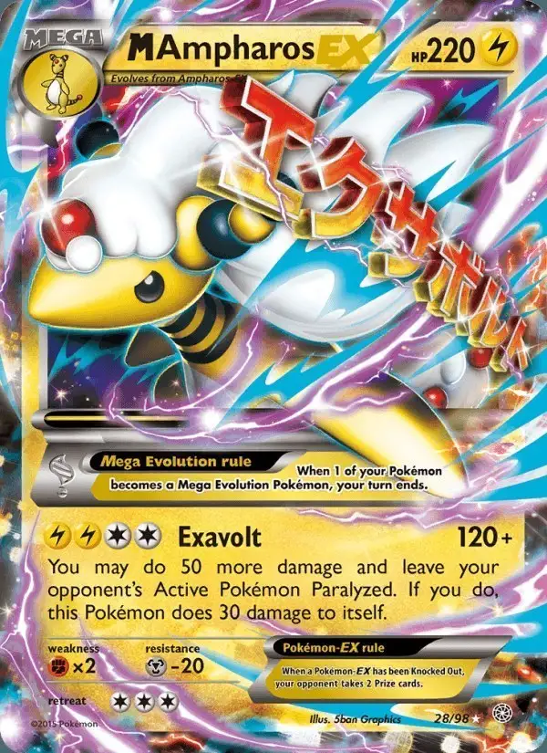 M Ampharos EX #28 Ancient Origins PSA 10