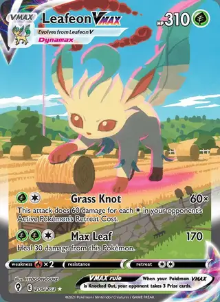 Leafeon VMAX #205 Evolving Skies PSA 10