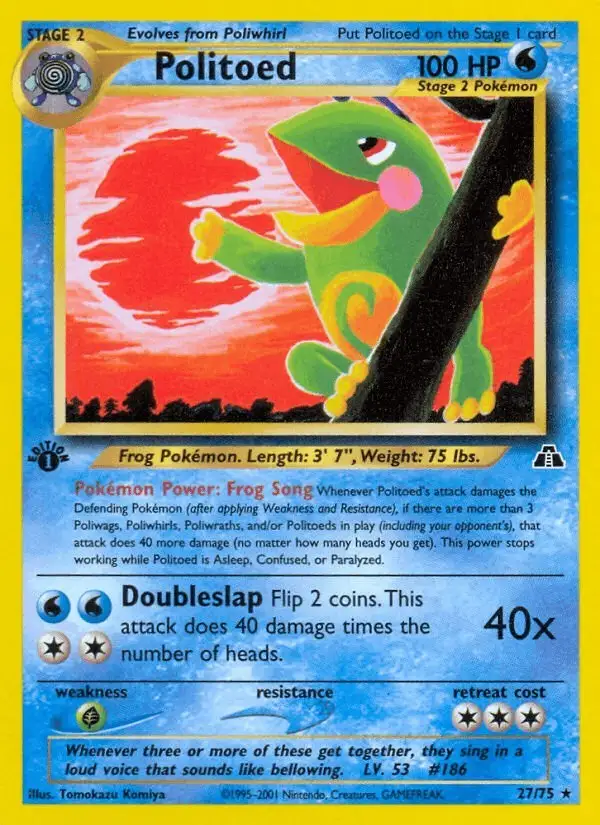 Politoed #27 Neo Discovery PSA 10