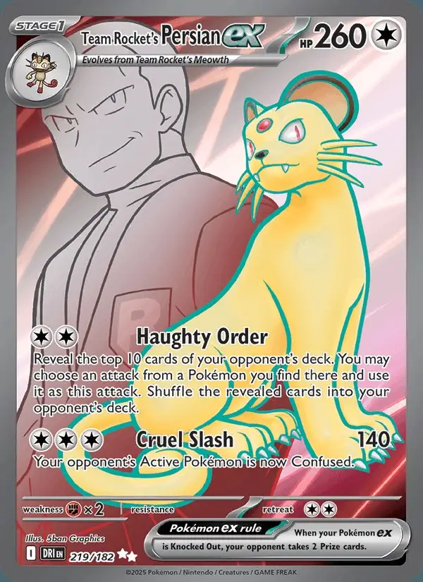 Team Rocket's Persian ex #219 Destined Rivals PSA 10