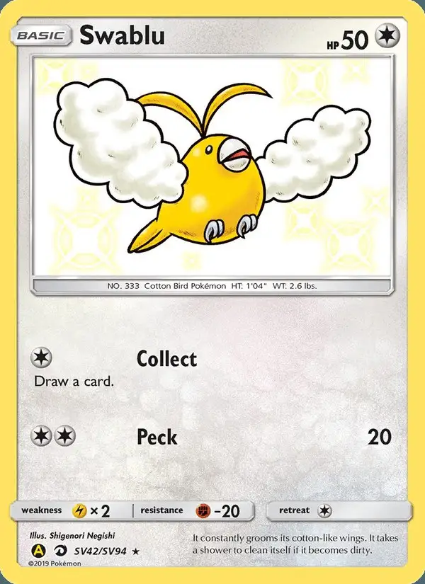 Swablu #SV42 Hidden Fates Shiny Vault PSA 10