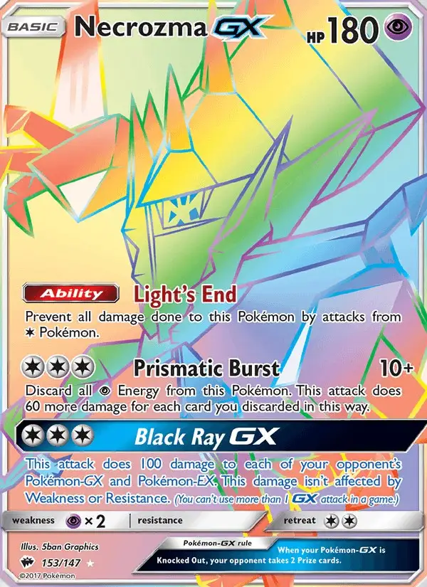 Necrozma GX #153 Burning Shadows PSA 10