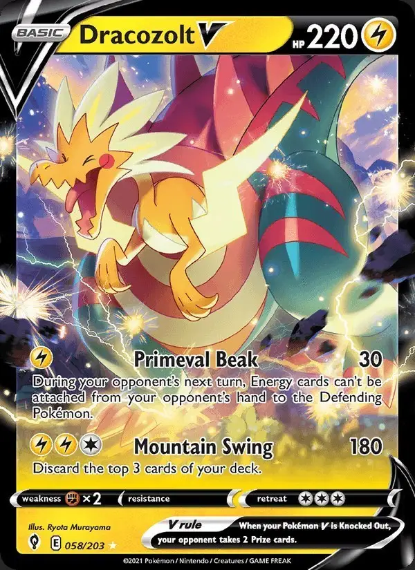 Dracozolt V #58 Evolving Skies PSA 10