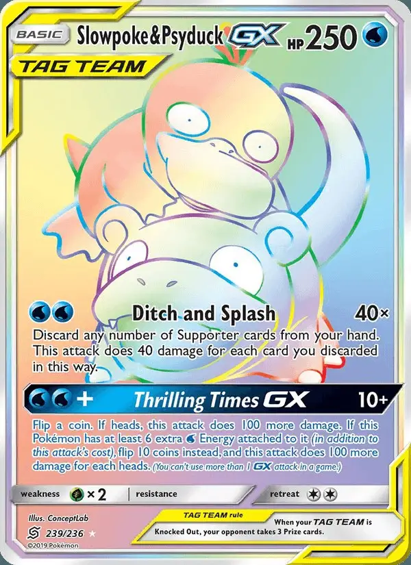 Slowpoke & Psyduck GX #239 Unified Minds PSA 10