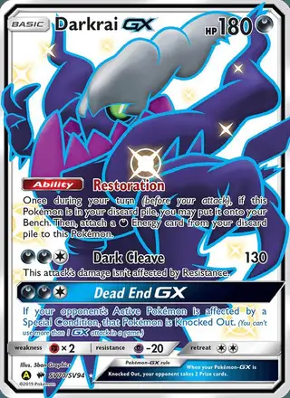 Darkrai-GX #SV70 Hidden Fates Shiny Vault PSA 10