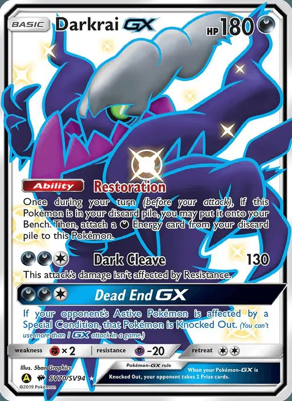 Darkrai-GX #SV70 Hidden Fates Shiny Vault PSA 10