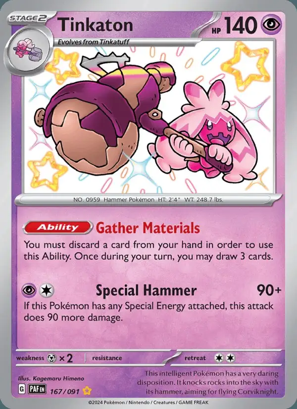 Tinkaton #167 Paldean Fates PSA 10