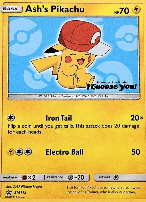 Ash's Pikachu #SM113 SM Black Star Promos PSA 10