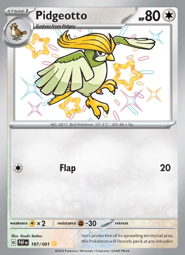 Pidgeotto #197 Paldean Fates PSA 10