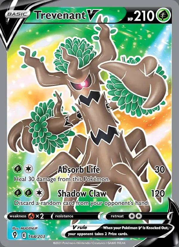Trevenant V #168 Evolving Skies PSA 10