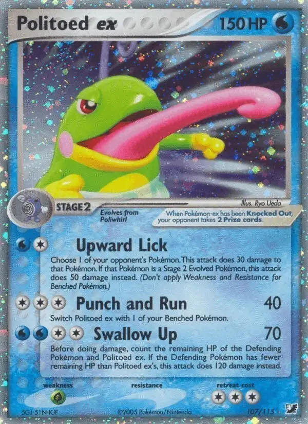 Politoed ex #107 Unseen Forces PSA 10