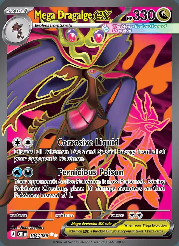 Mega Dragalge ex #104 Chaos Rising PSA 10