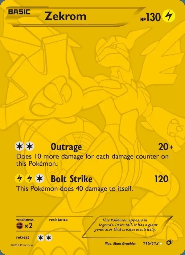 Zekrom #115 Legendary Treasures PSA 10