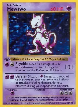 Mewtwo #10 Base Set PSA 10