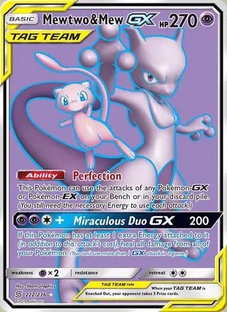 Mewtwo & Mew GX #222 Unified Minds PSA 10