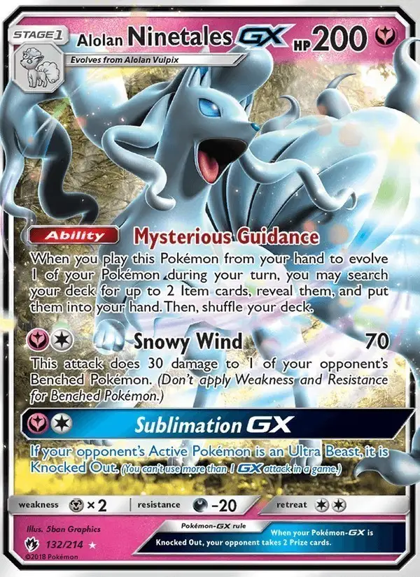 Alolan Ninetales GX #132 Lost Thunder PSA 10