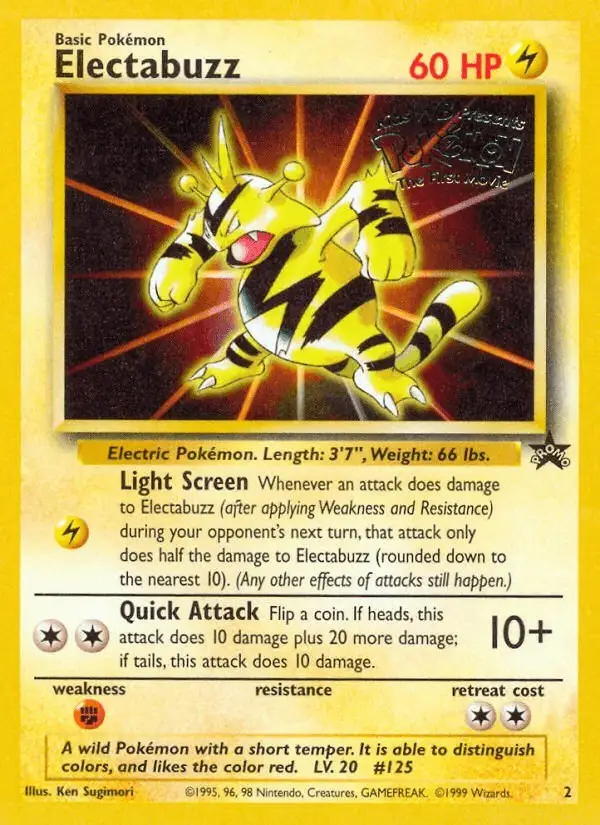 Electabuzz #2 Wizards Black Star Promos PSA 10