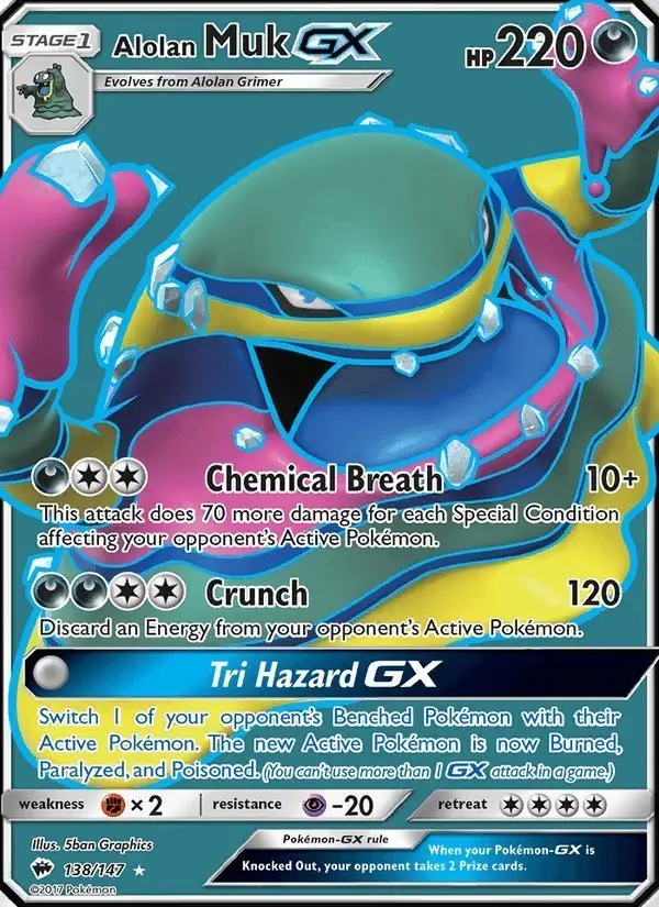 Alolan Muk GX #138 Burning Shadows PSA 10