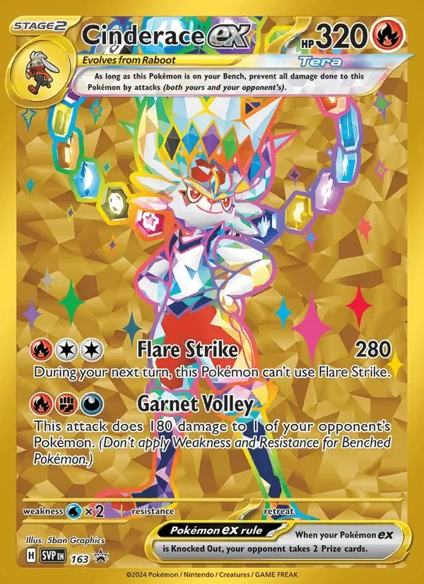 Cinderace ex #163 SVP Black Star Promos PSA 10
