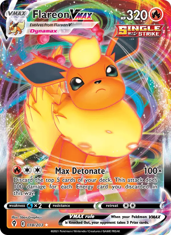 Flareon VMAX (Full Art) #018 Evolving Skies PSA 10
